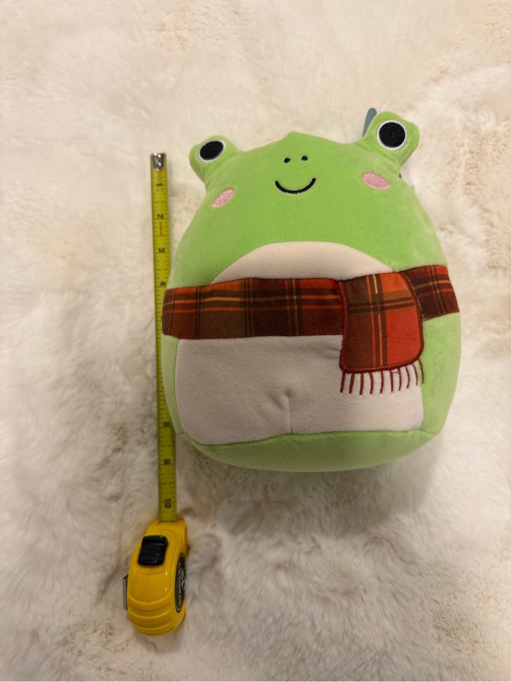 Wendy Squishmallow- Green Frog with Orange Plaid Scarf Plush